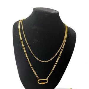 Elegant Double Gold Chain Necklace